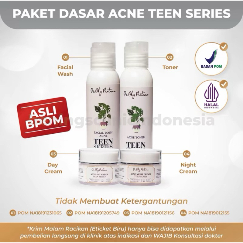 Bening's Paket Acne Teen Series Skincare By dr oky pratama