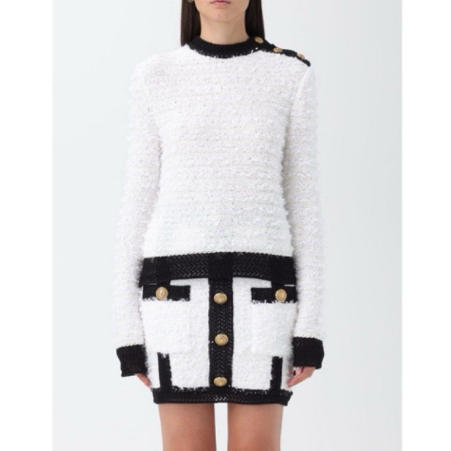 BALMAIN* sweater knit with button gold