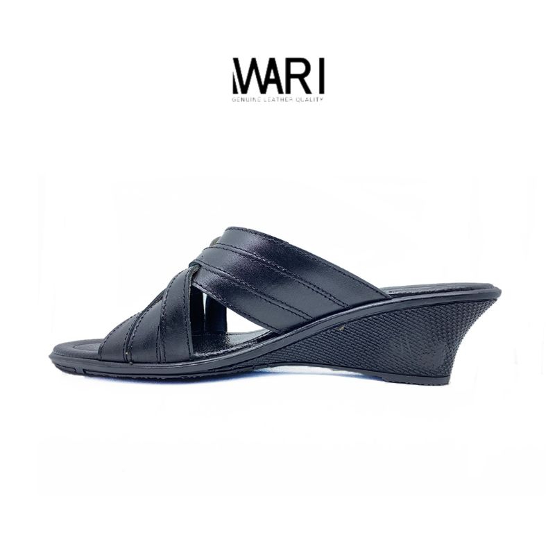 WARI-Sandal Kulit Sandal Wanita Selop tinggi hak 5cm