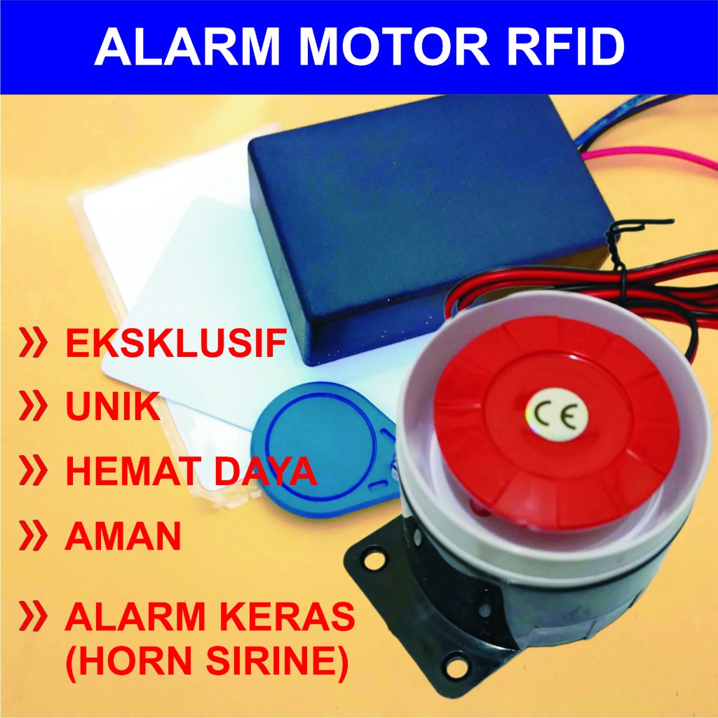 ALARM Motor Kartu RFID / Pengaman Sepeda Motor RFID. ALARM pengaman motor kartu RFID.   Hemat Tidak 