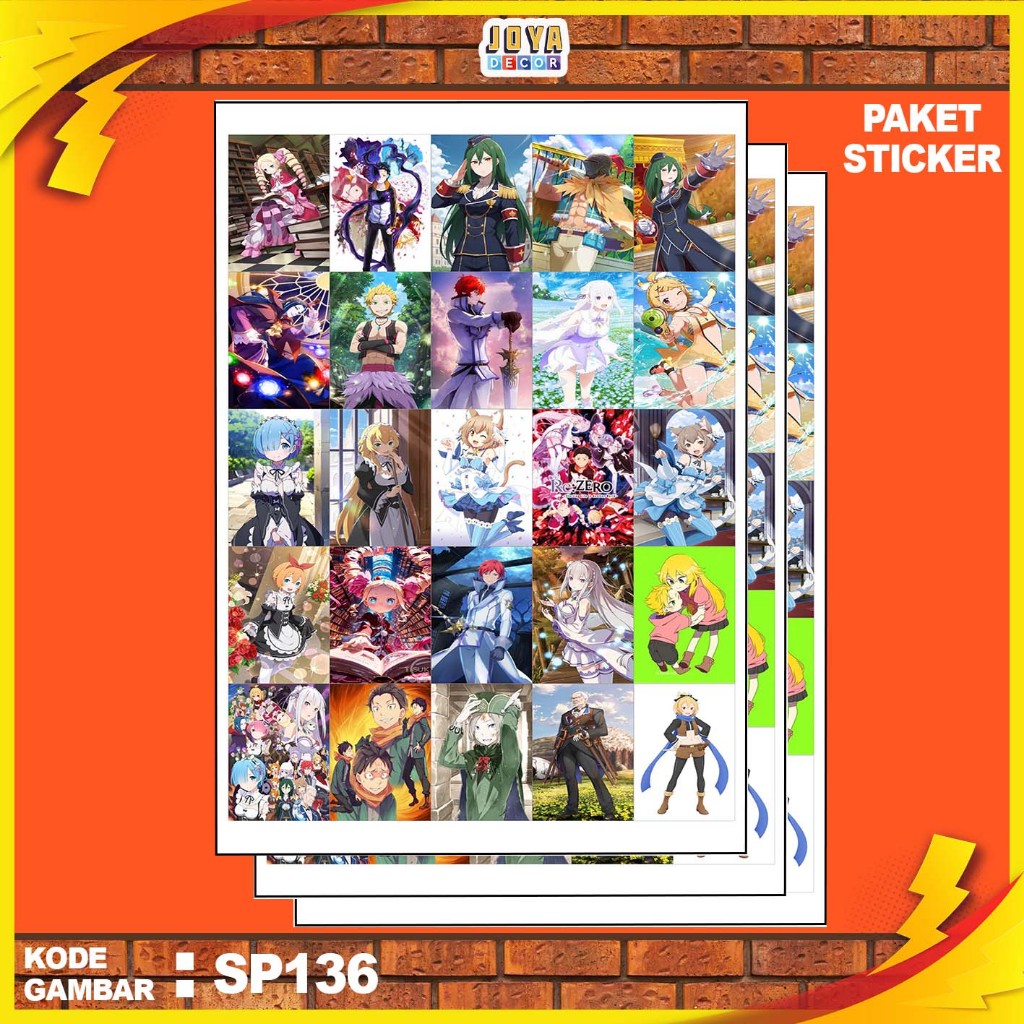

GAMBAR STICKER RE ZERO / STIKER RE ZERO / PAKET STIKER RE ZERO PER 25 PCS / KODESP136