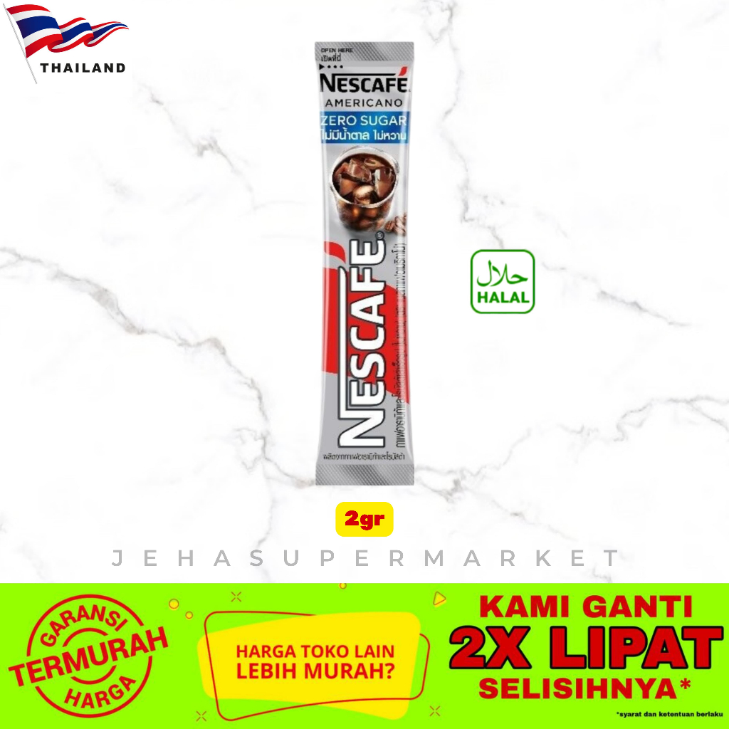 

⭐ KOPI INSTANT THAILAND ⭐ Nescafe Coffee Americano 2gr ( Impor / Import Bangkok )