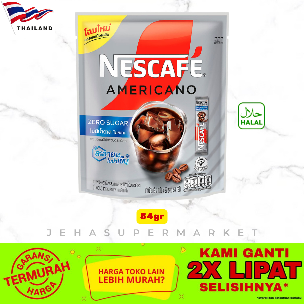 

⭐ KOPI INSTANT THAILAND ⭐ Nescafe Coffee Americano 54gr - 1 Pack Isi 27pcs ( Impor / Import Bangkok )
