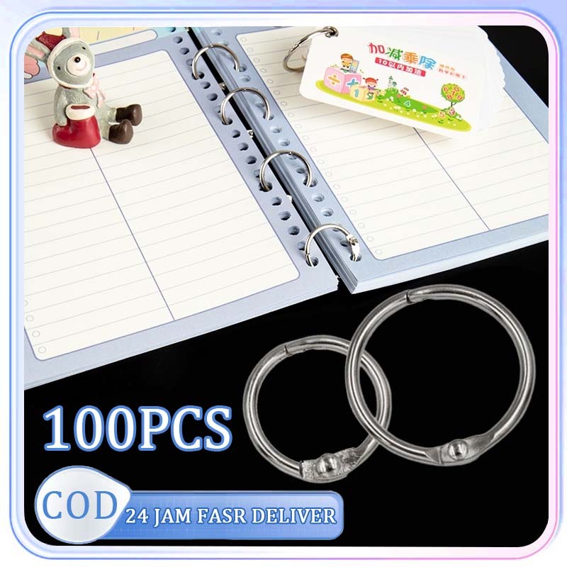 100pcs Ring Binder Buka Tutup Binder Ring Besi Ring Binder 30mm 35mm Ring Buku Binder