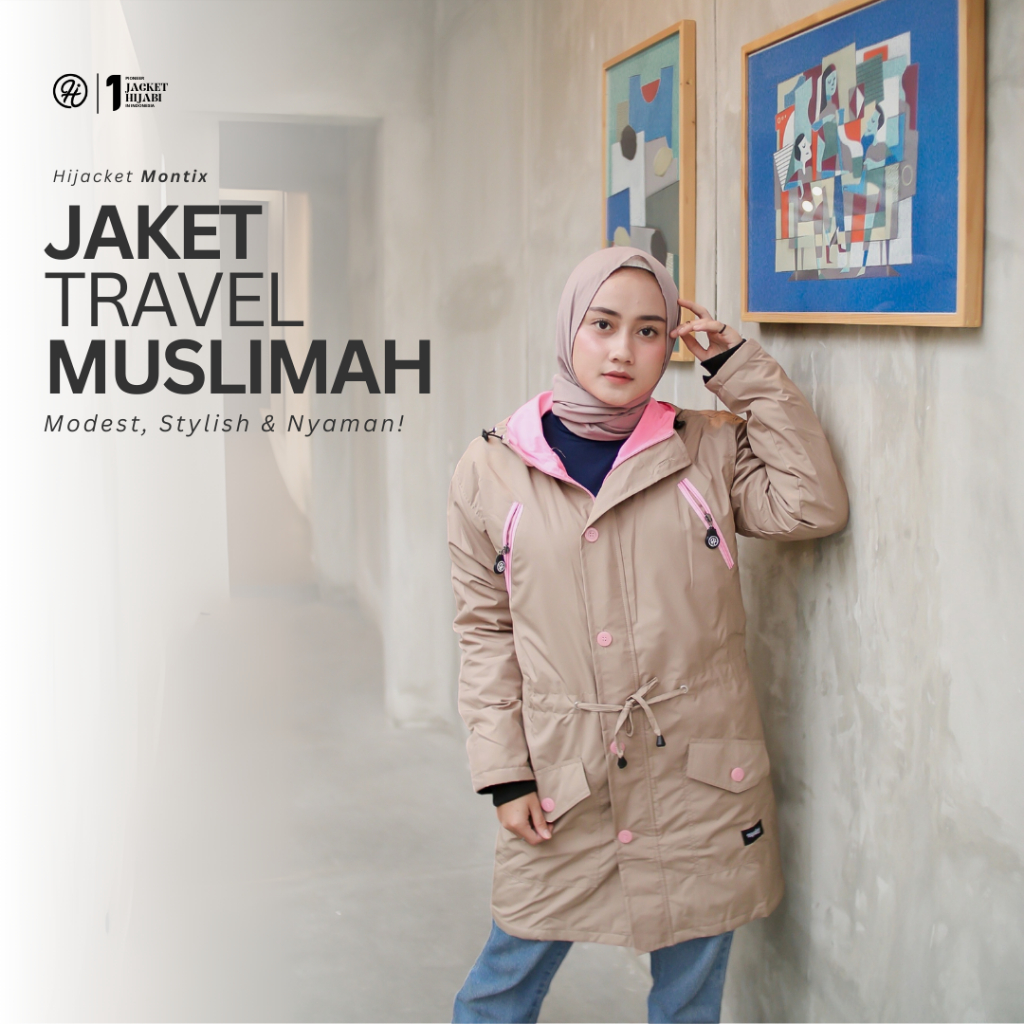 Hijacket - Montix Series - Jaket Hijab Wanita Panjang Outdoor - Polyfiber Waterproof