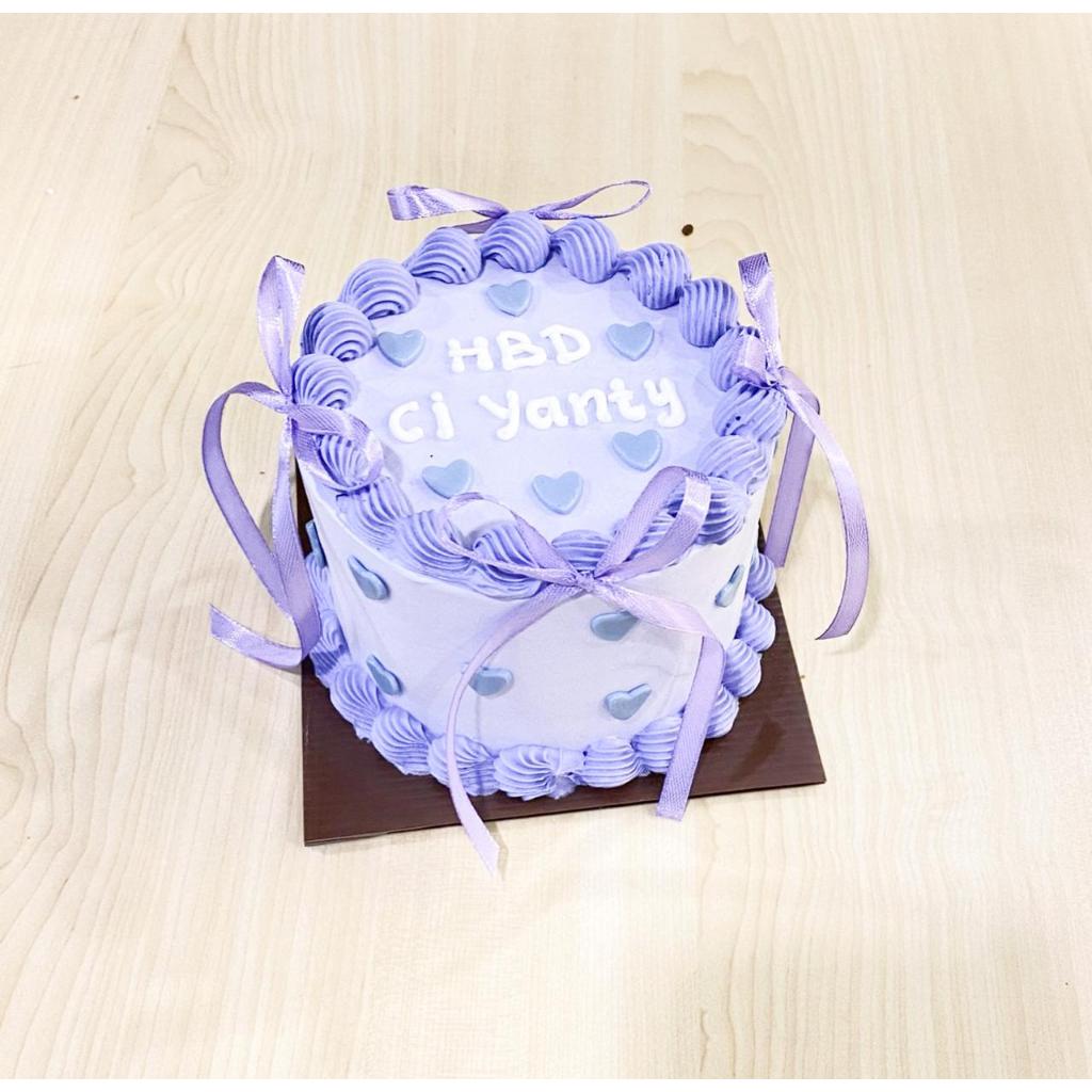 

Kue Ulang Tahun/Birthday Cake/Kue ultah tema Purple/ribbon Purple/Kue Birthday Jakarta