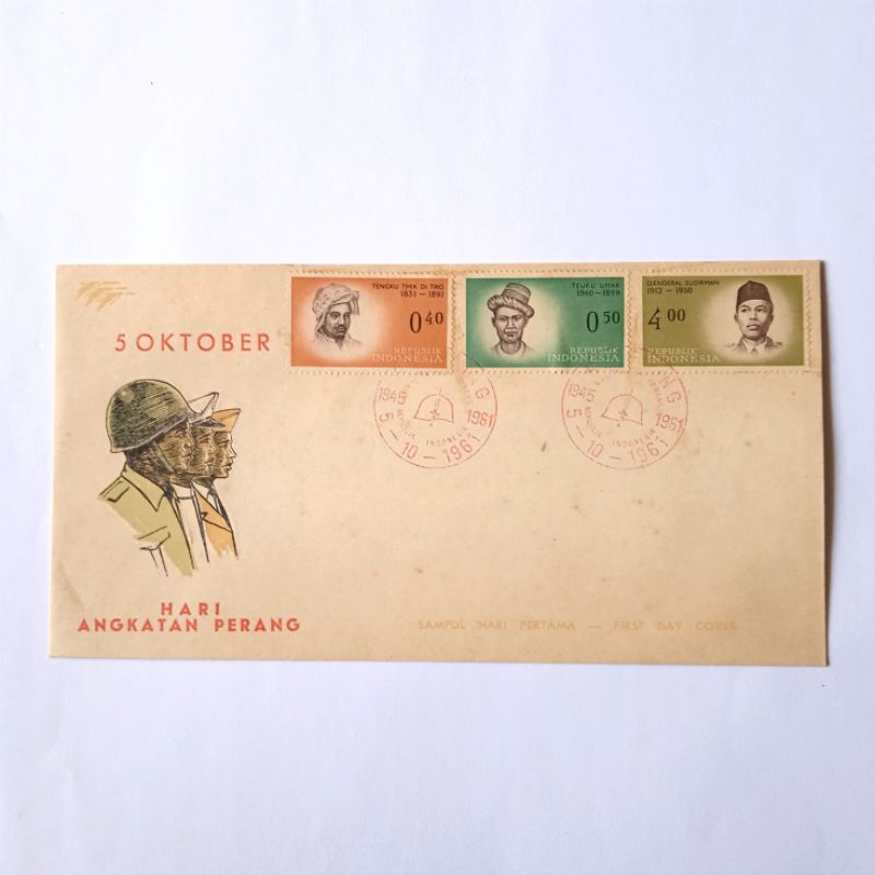 

Antik Sampul Hari Pertama Perangko Hari Angkatan Perang 1961 Langka