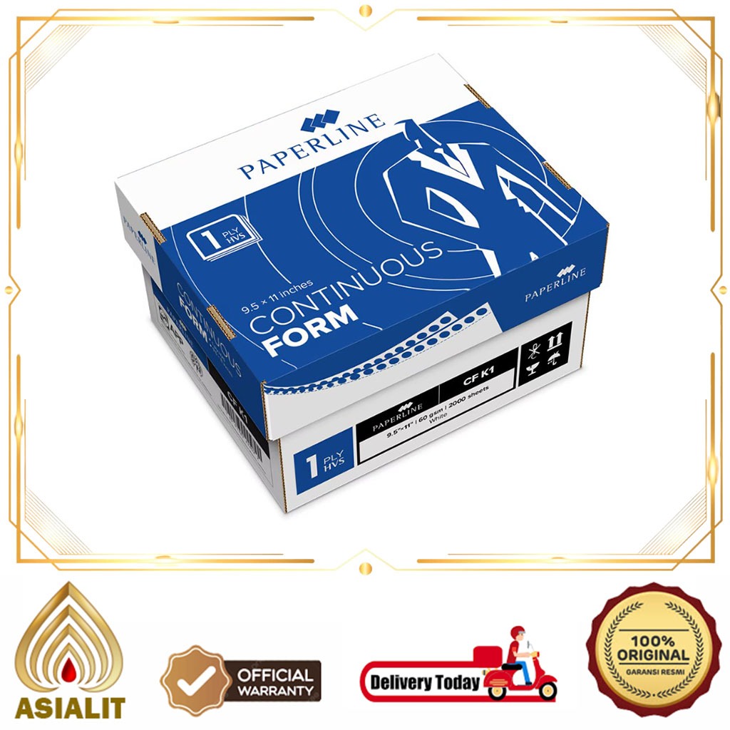 

Kertas CF Continuous Form Paperline 1 Ply Kecil Putih Printer Stationery 9,5 x 11 Inch