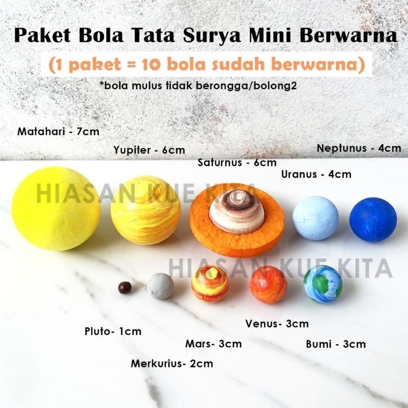 Paket Bola Tata Surya Berwarna