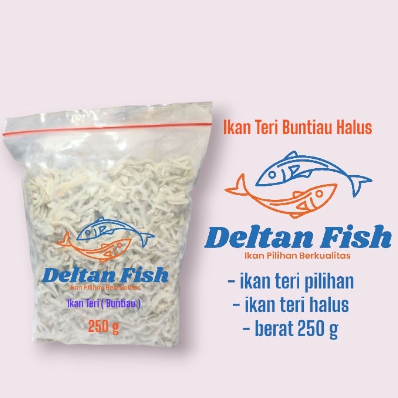 

Ikan teri buntiau (halus) deltan fish ikanteri buntiau ikan teri asin asli tanpa pengawet dan perwarna teri halus