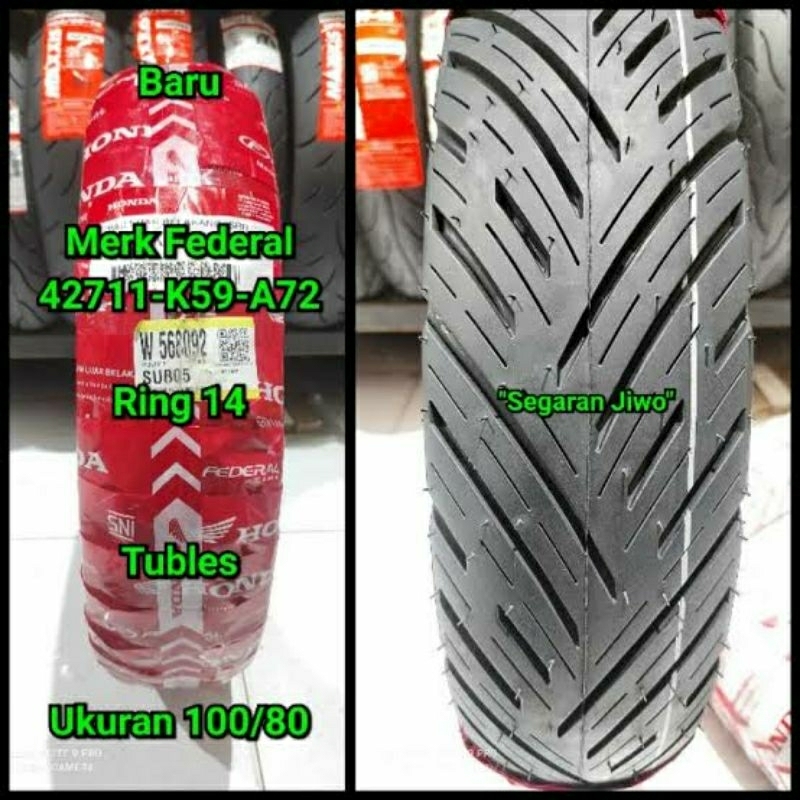 Ban Luar Belakang Tubless 100 80 14 AHM original vario 125