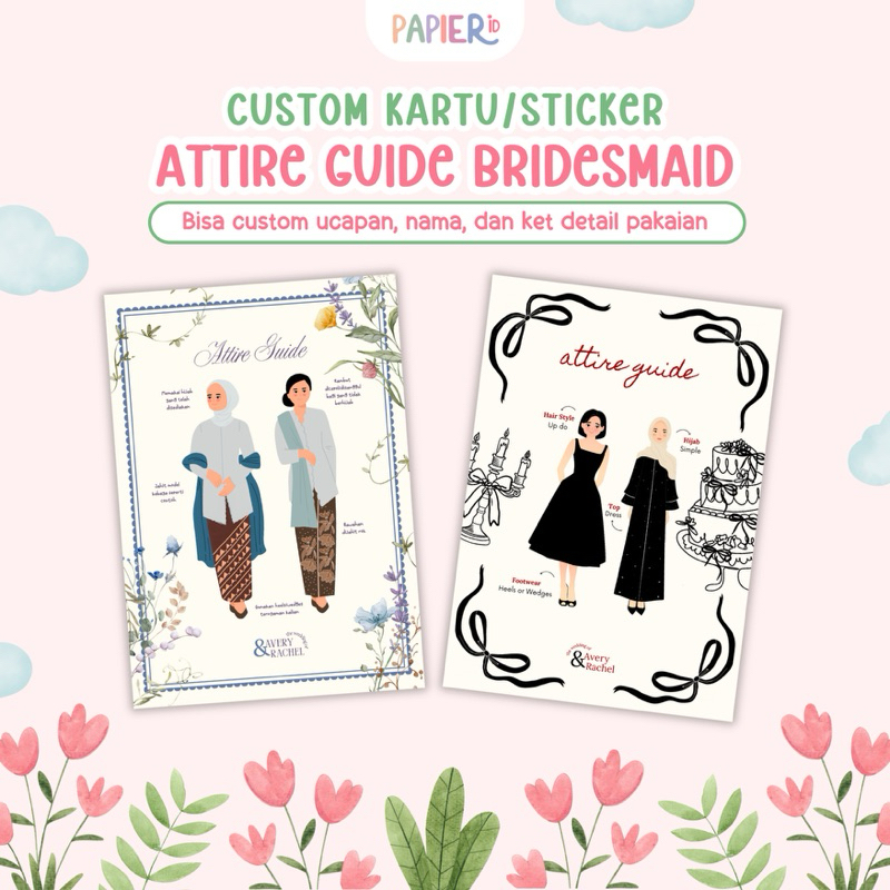 Kartu Bridesmaid Kartu Attire Guide Bridesmaid Bridesmaid Card Bridesmaid Invitation Card Kartu Pand