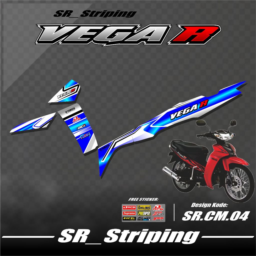 Striping Sticker Vega R New Variasi ( KEREN ) Stiker Vega R New / Variasi Yamaha Vega R New - Bonus 