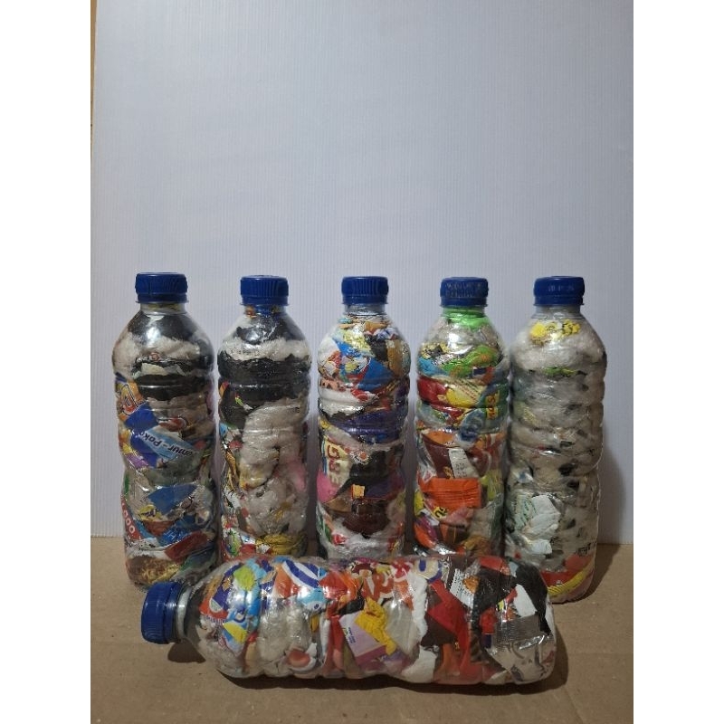 Ecobrick Botol Aqua 600ml Berat 200-250 Gram