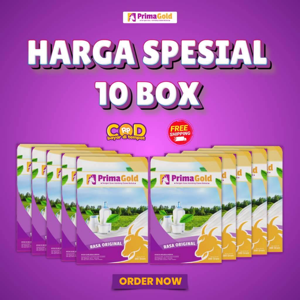 

Susu Kambing Primagold - Paket 10 Box Harga Ekonomis