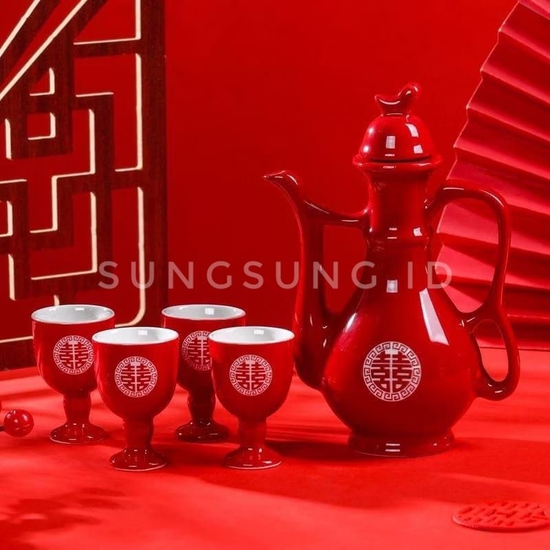 Tea Set Shuangxi Chinese Wedding / Tea Set Sangjit Panjang / Teapai