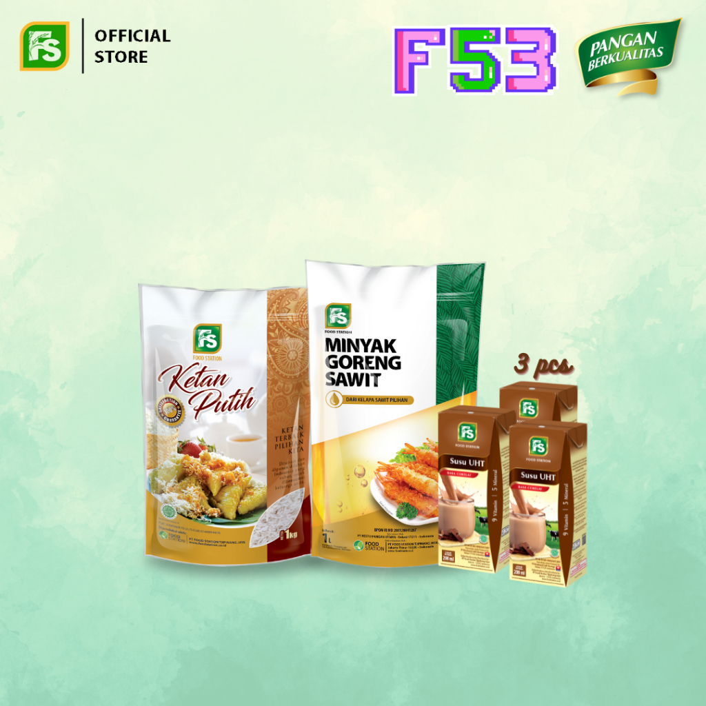 

HUT-FS-53- FS Ketan Putih 1kg + FS Minyak Super 1L + FS Susu UHT Coklat (3 pcs)