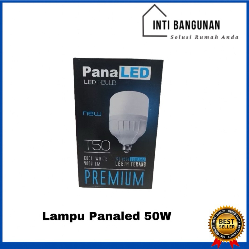 Lampu LED Panaled 50 watt 50w Cool White Putih Bohlam / Bola Lampu Rumah Murah