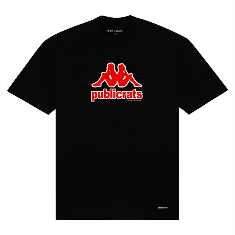 Kaos Public Rats Kappa 16s Black Bahan Cotton