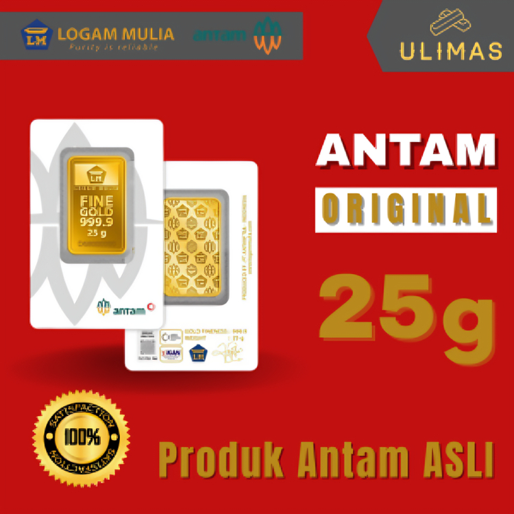 25 Gram Emas Batangan/Logam Mulia/Antam/Original