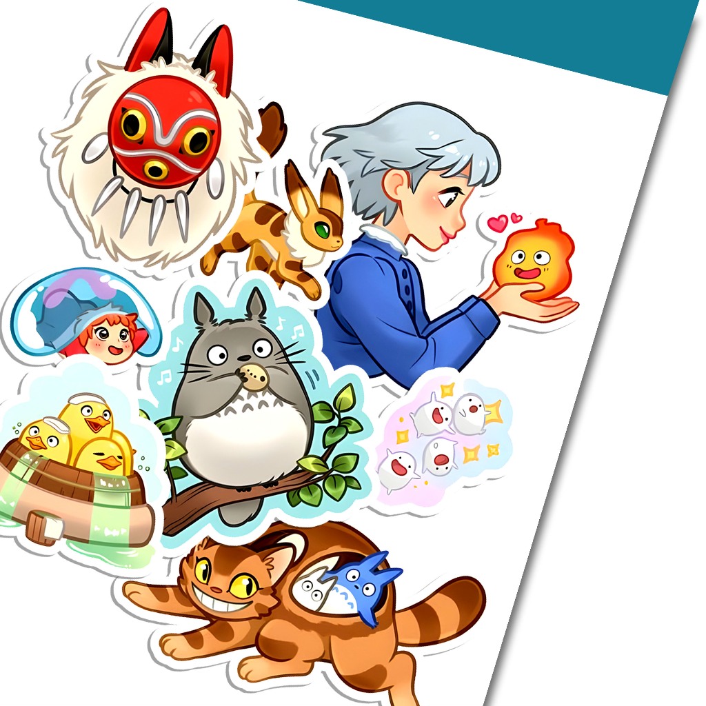 

Sticker Series Studio Ghibli Mix 2 Aesthetic Stiker Waterproof (8pcs)