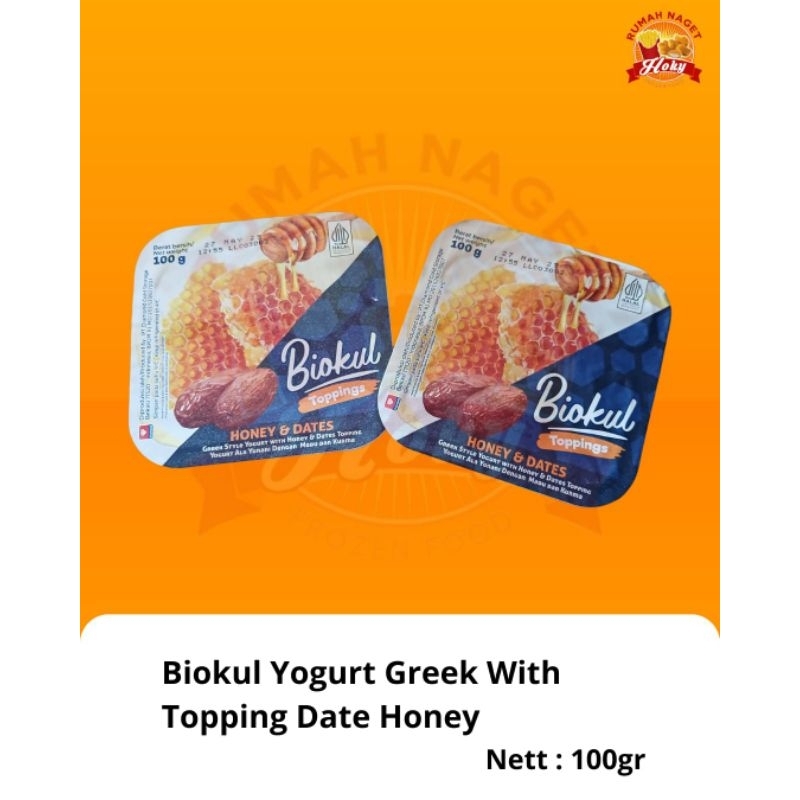 

Biokul Yogurt Greek With Topping Date Honey 100g