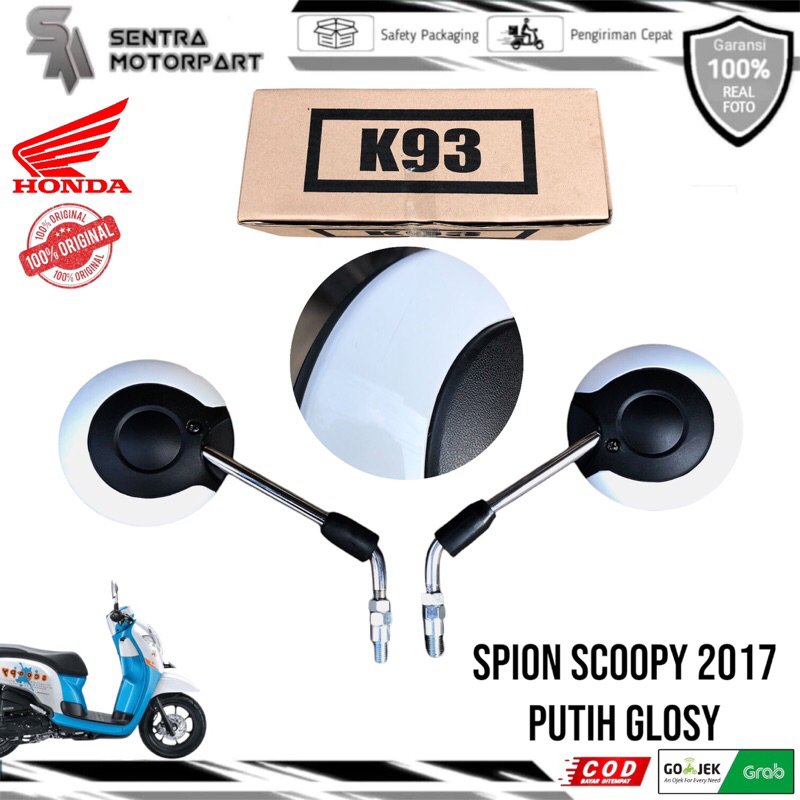 Kaca spion scoopy fi injeksi 2017 2021 Putih Glosy original