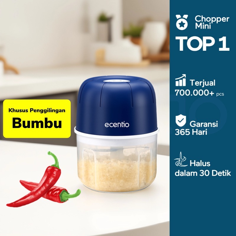 ecentio Mini Chopper  6 pisau 250ml  kapsul coper Mixer blender bumbu portable mitochiba