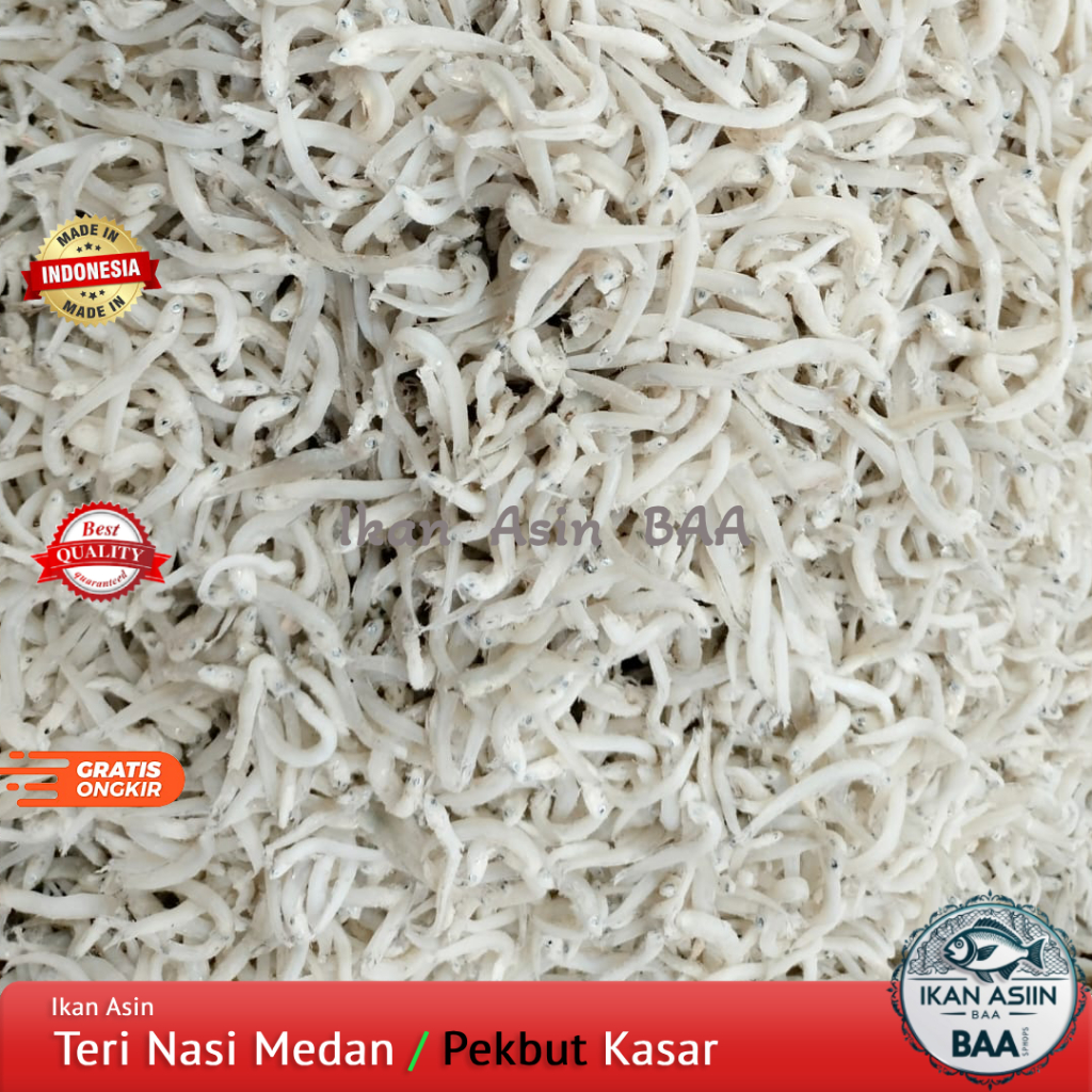 

Ikan Asin Teri Nasi Putih Kasar | Teri Nasi Medan Kasar | Pekbut Kasar | Ikan Teri | Teri Asin