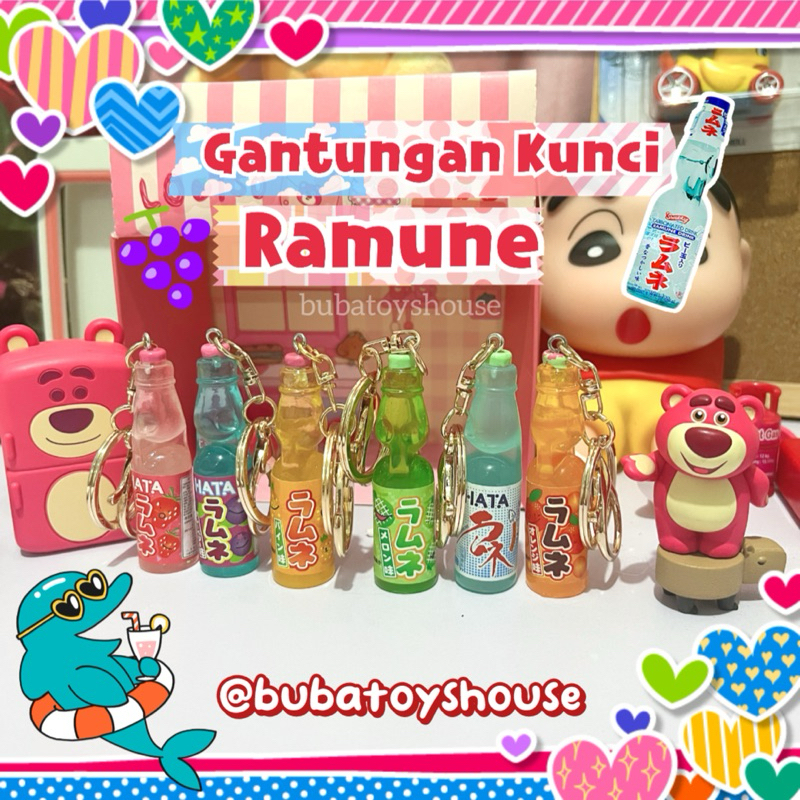 Gantungan Kunci Ramune Botol Ganci Keychain miniatur trinkets gotochi minuman lucu jepang