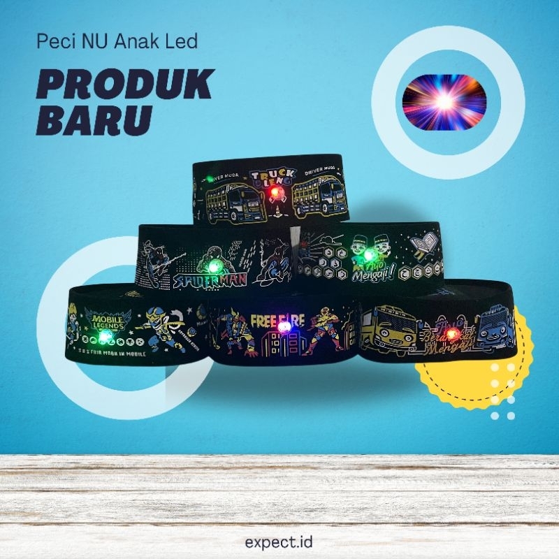Peci Led / Peci Anak Karakter Led / Peci Anak Karakter / Kopyah Anak