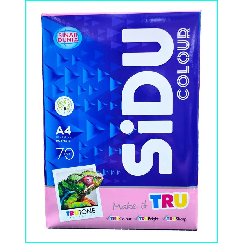 

(1 RIM WARNA PINK) Kertas HVS Sinar Dunia A4 70 Gsm Warna / Kertas SIDU A4 Warna 70 Gram