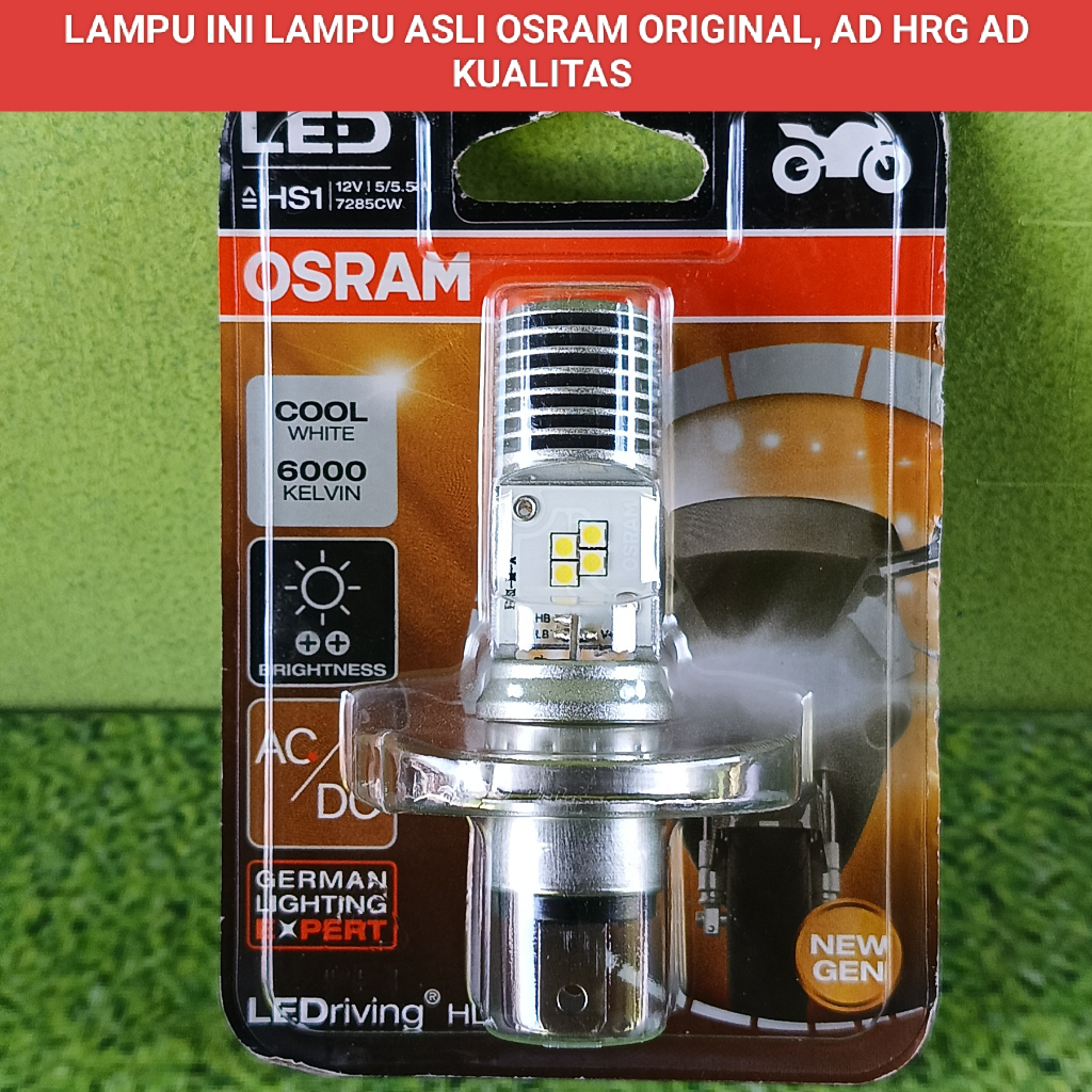 NEW Bohlam Lampu Depan Osram ORIGINAL LED H4 Putih Buat Motor Scoopy FI, Vixion Lama, Vixion New,