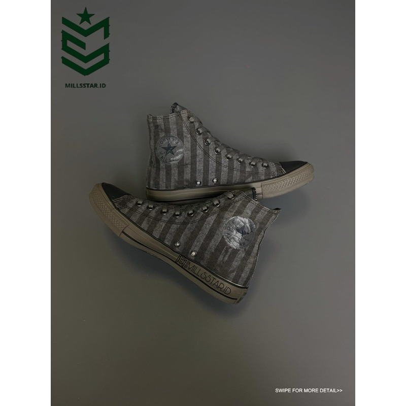 SEPATU CONVERSE CTAS HI SIDE ZIPPER STRIPES GREY/BLACK