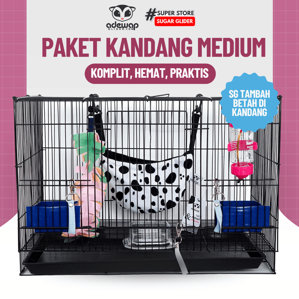 ADEWAP GLIDER Paket Hemat 8! Kandang Ukuran Medium Sugar Glider