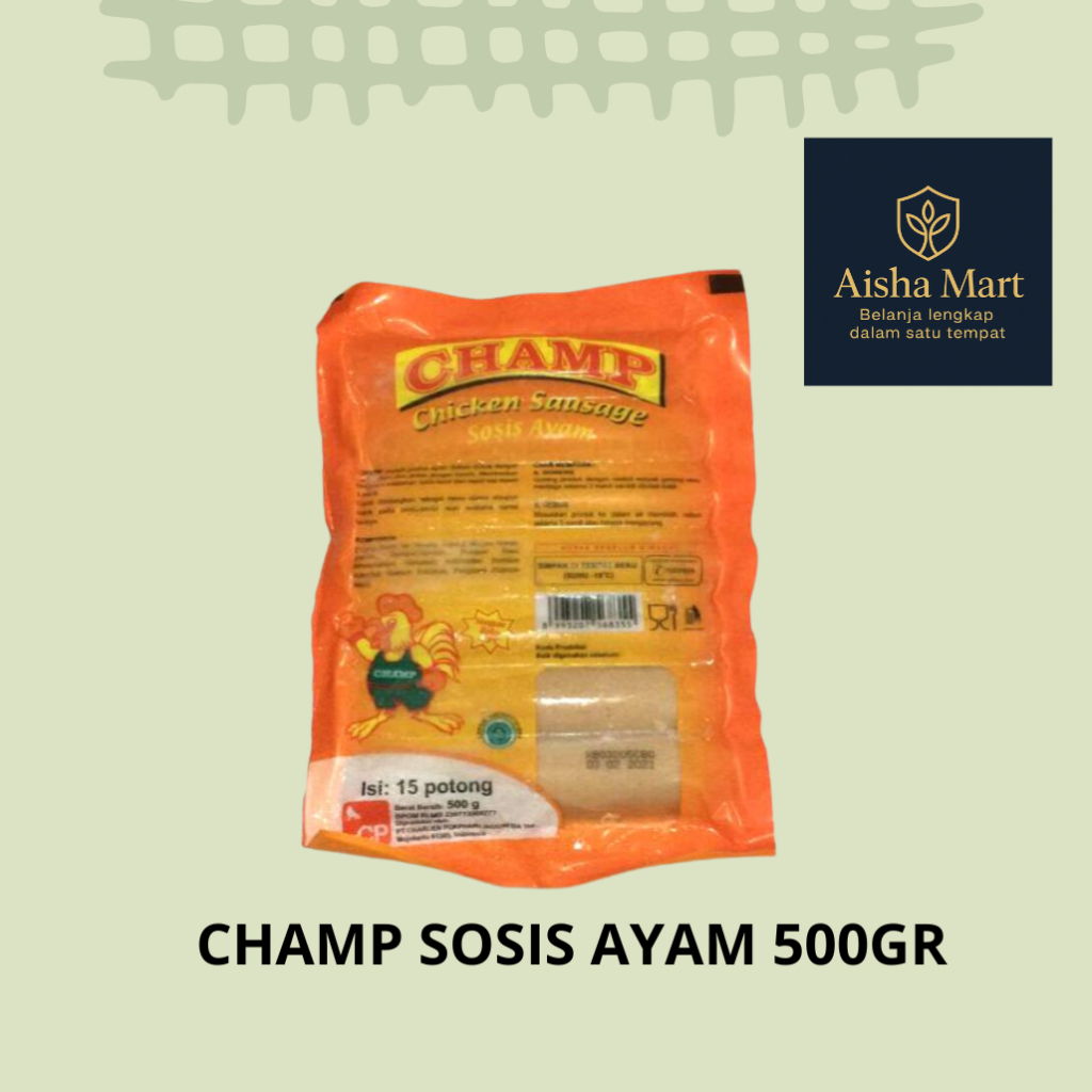 

Champ Chicken Sausage 500gr | Sosis Ayam Champ Frozen Food 500 gr | Sosis Beku Siap Masak