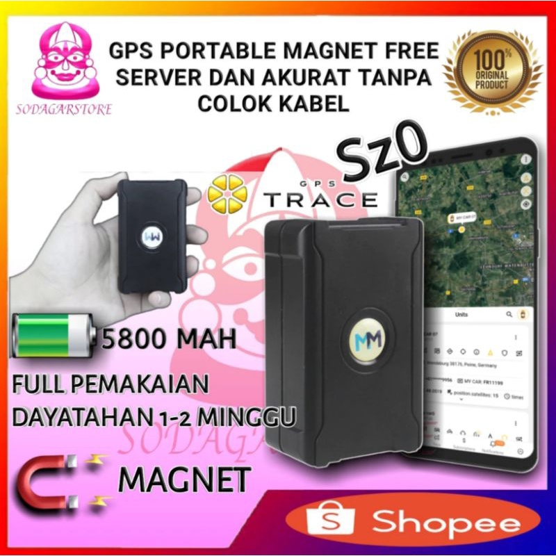 Gps Tracker Portable Tempel Magnet Pelacak Motor Mobil