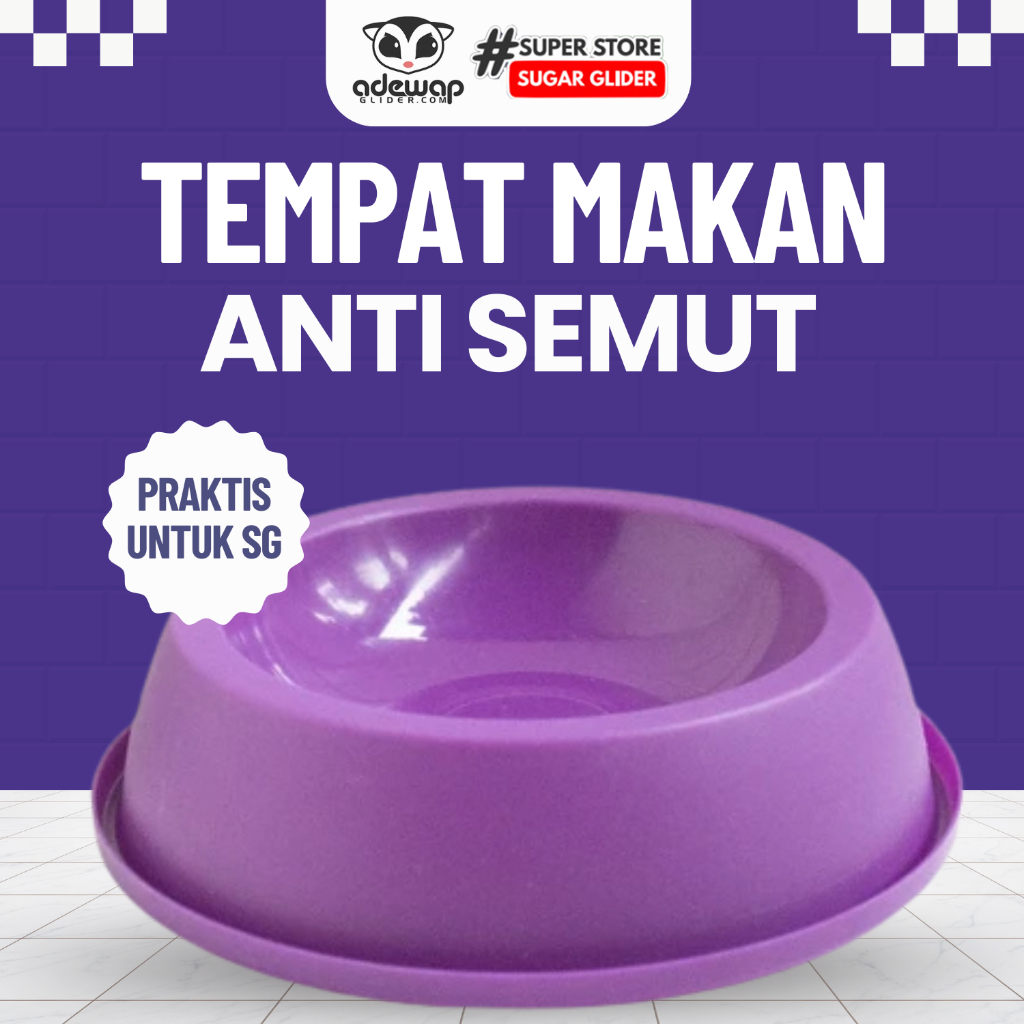 ADEWAP GLIDER Tempat Makan Hewan Peliharaan Anti Semut Double