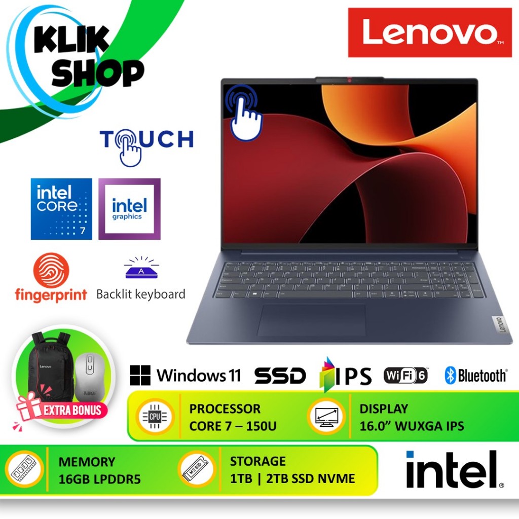 Lenovo Ideapad Slim 5i 16 Core 7 150U 16GB 1TB SSD Touchscreen Windows 11 Home