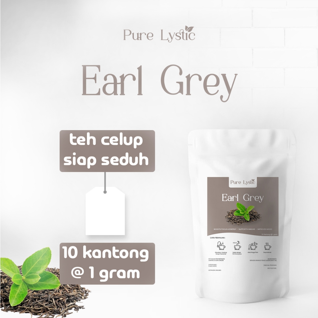 

Pure Lystic - Earl Grey Meningkatkan Fokus dan Energi Teh Siap Seduh 10 Kantong