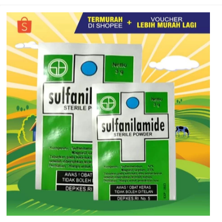 SULFANILAMIDE // jul 2026 // Isi 1 SACHET //- Obat Luka Basah Kucing Obat Koreng Kucing Obat Abses K