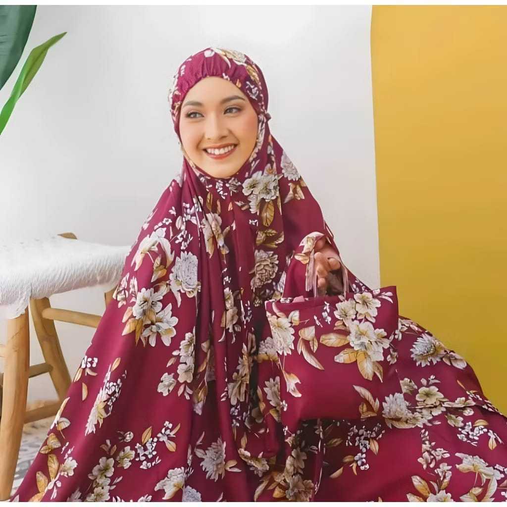 MUKENA MOTIF BUNGA MAWAR TERBARU / MUKENA WANITA DEWASA MOTIF KATUN BALI BISA COD CEK DULU