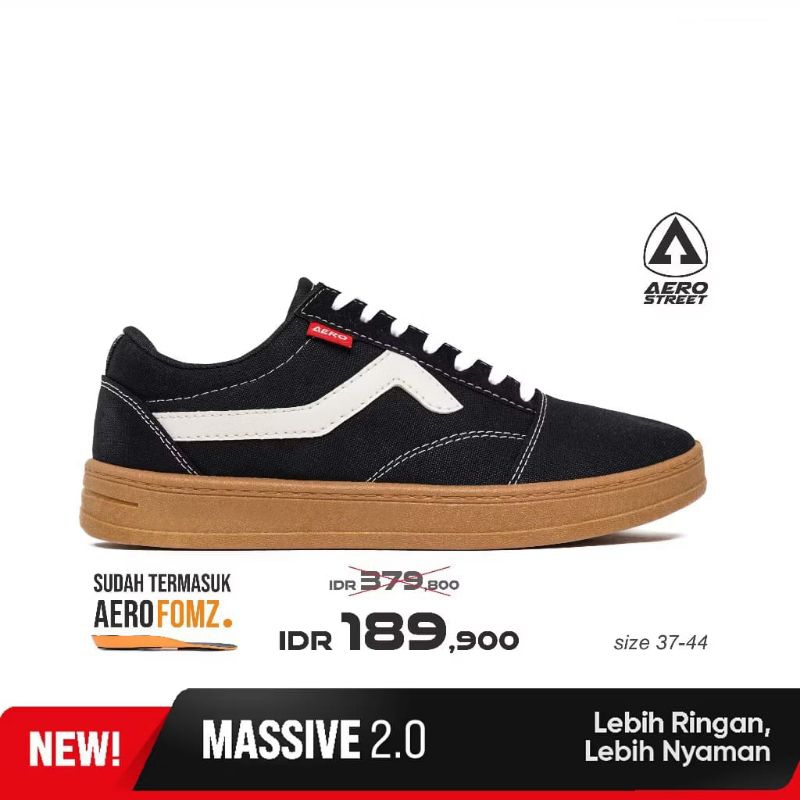 Aerostreet 37-44 Massive Low Hitam natural Gum