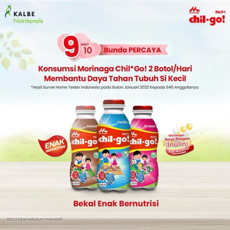 

Morinaga Chil-go susu cair steril vanila cokelat stroberi 36 x 130ml karton dus