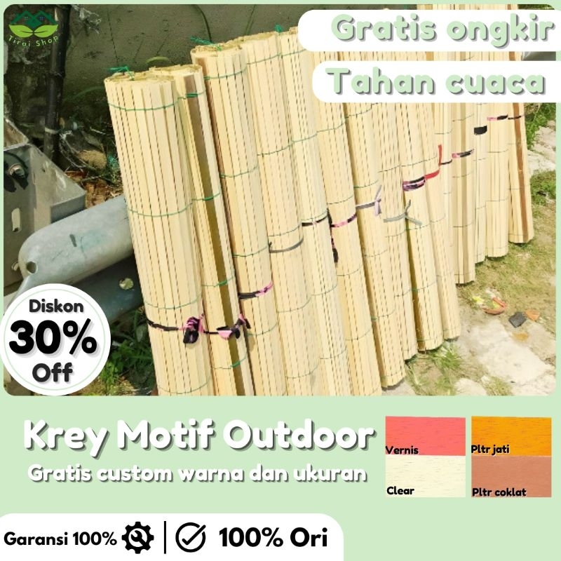 Tirai Krey Bambu Sawit Untuk Jendela & Pintu Model Minimalis Harga Terjangkau