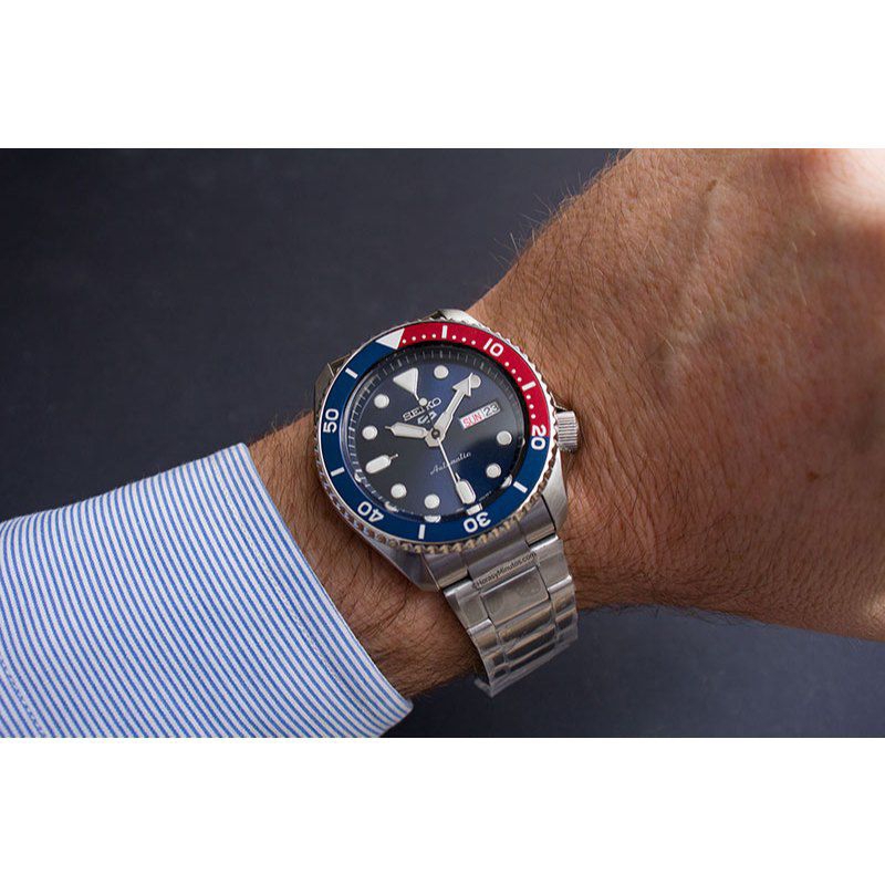 Jam Tangan Pria SEIKO 5 Sports SRPD53K1 srpd53 Pepsi Bezel Automatic Navy Dial Original