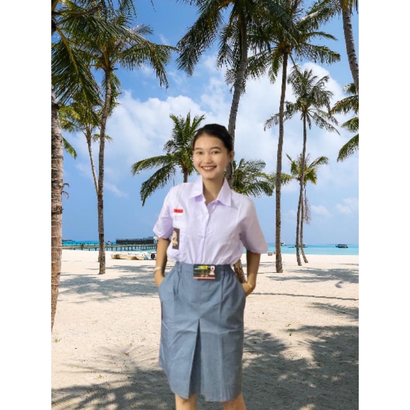 STELAN BAJU SMA CEWEK PENDEK ROK PENDEK SERAGAM SEKOLAH ANAK CEWEK