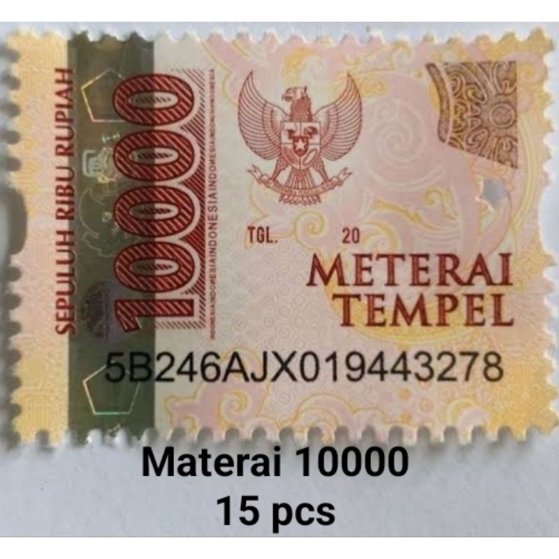 

Materai 10000 Paketan 15 pcs