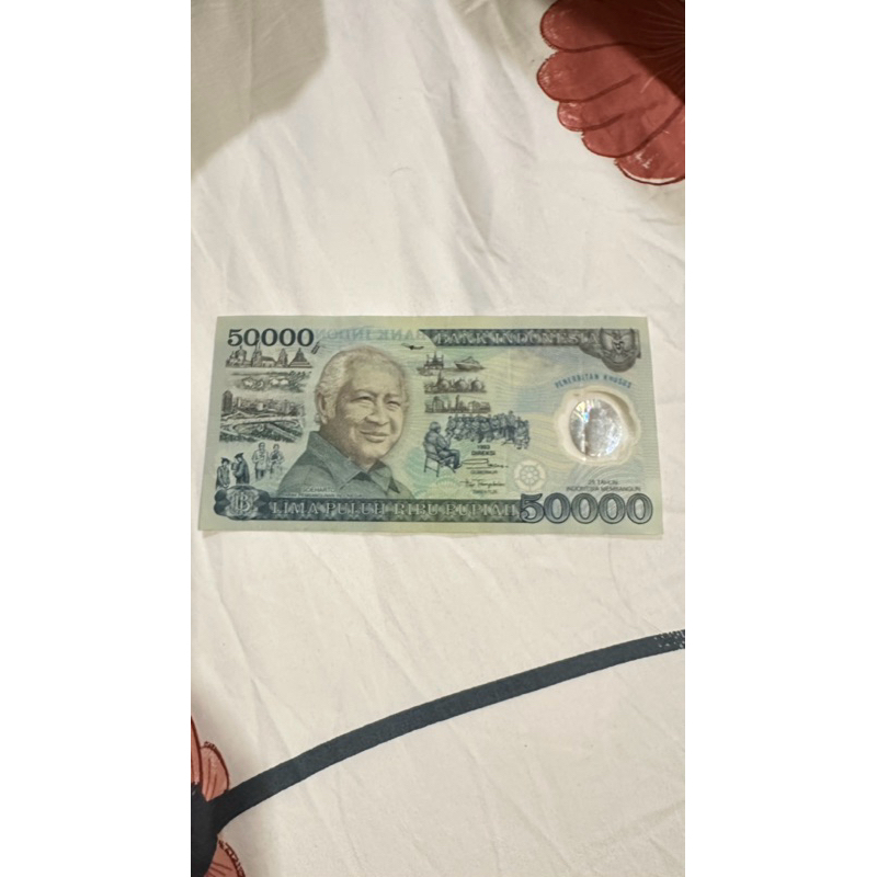 Uang 50.000 kuno suharto polimer / polymer peringatan 25 tahun