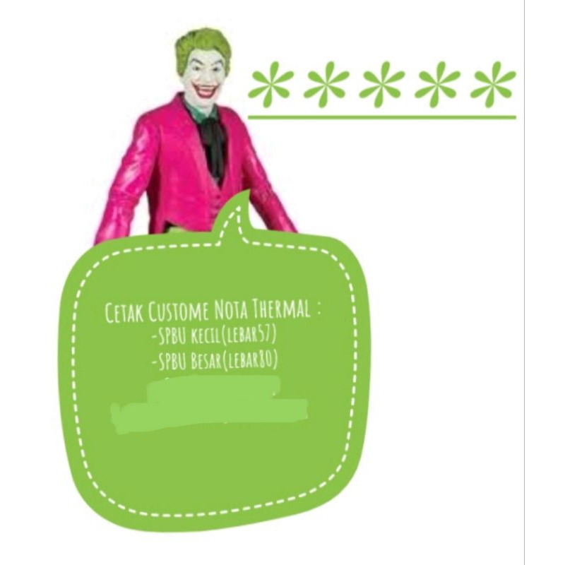 

custom nota pompom versi pendek dan panjang kertas thermal